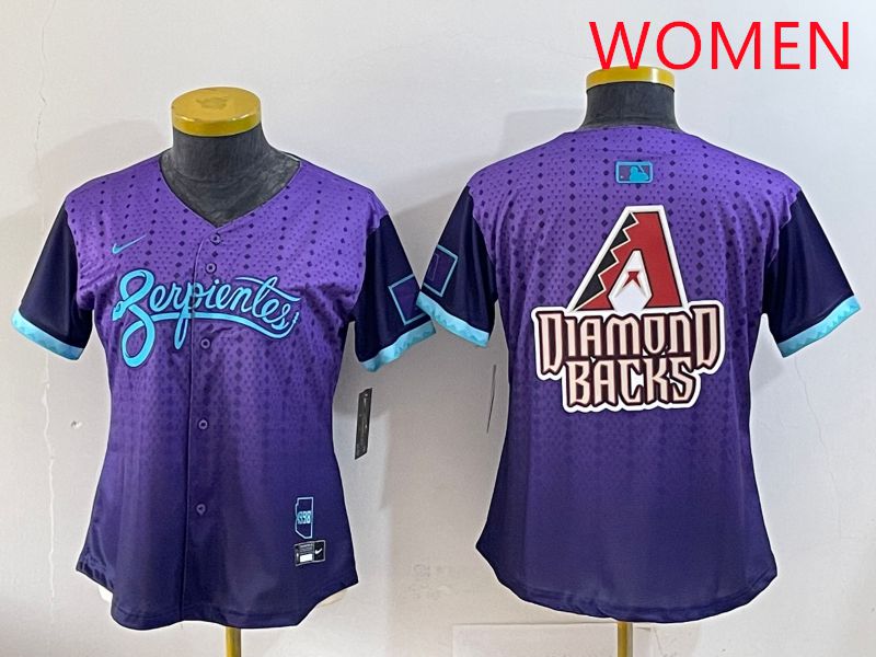 Women Arizona Diamondback Blank Purple Joint Name 2025 Nike MLB Jersey style 3